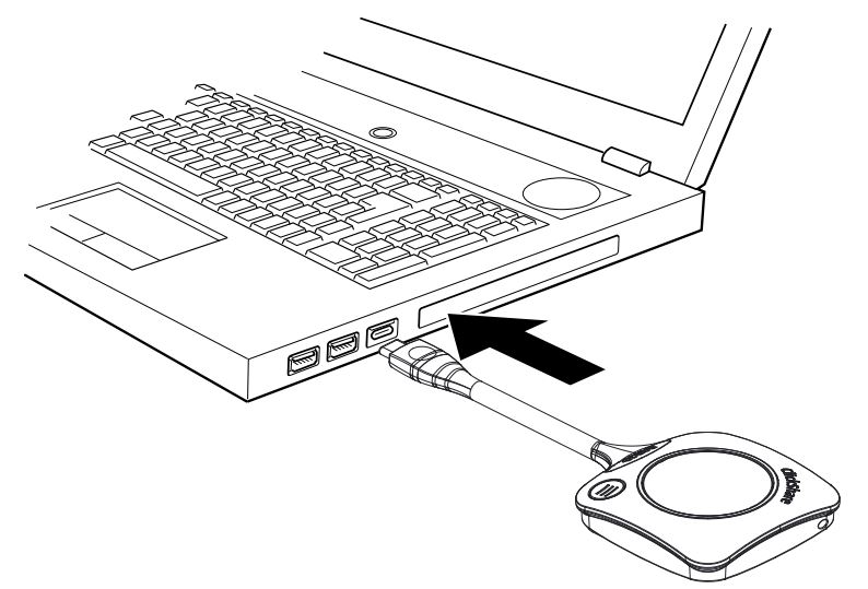 Insert Clickshare dongle to computer
